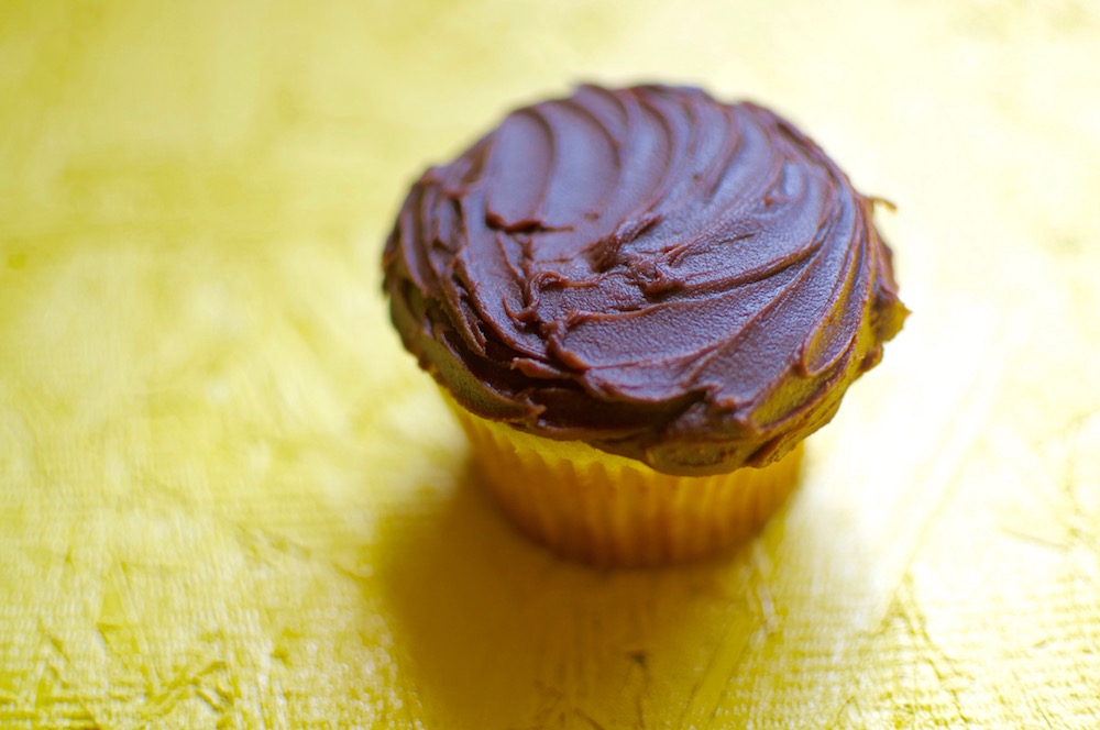 Classic Yellow Cupcake with Chocolate Buttercream