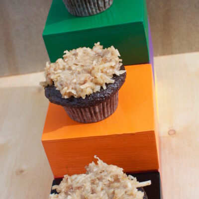 Chocolate Cupcakes with Coconut-Pecan Frosting