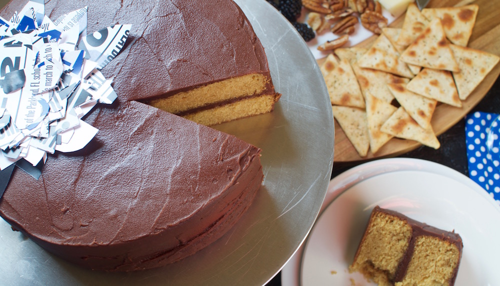 Peanut Butter Cake with Chocolate Buttercream Frosting
