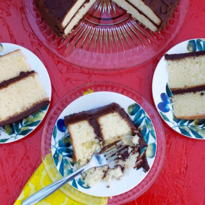 Classic Yellow Cake with Chocolate Buttercream Frosting